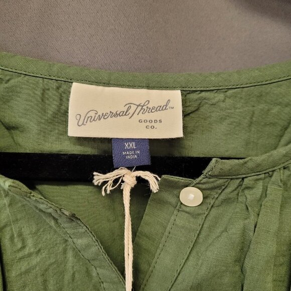 Universal Threads Lightweigh Long Sleeve Blouse, Green, Size XXL - Picture 6 of 11